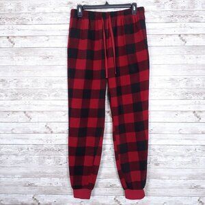North Pole Womens Fleece Pajama Bottoms M Buffalo Plaid 747